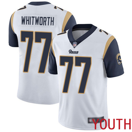 Los Angeles Rams Limited White Youth Andrew Whitworth Road Jersey NFL Football 77 Vapor Untouchable
